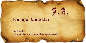 Faragó Nanetta névjegykártya